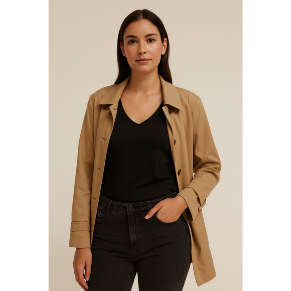 Eileen Fisher Womens Top Small Black Jersey Dolman 3/4 Sleeve Minimalist Capsule - Picture 1 of 5